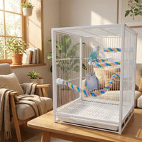 Bird Swing and Parrot Toys for Budgies, Flexible Rope and Iron Cockatiel Toys, Hanging Cage Rope for Parakeets and Cockatiels