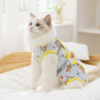 Cat Recovery Suit for Spay and Neuter Recovery Suit Cat, Snap Button Post-Surgery Recovery Suit, Sleeveless No-Legs Anti-Lick Cat Suit Design