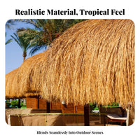 Simulated Thatch Eaves Realistic Look Artificial Thatch Tile Weather Resistant Faux Straw Roof Panel for Contractors, DIY Hobbyists, Gazebo