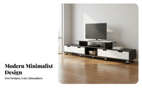 Modern TV Console with Drawers Media Cabinet with Storage Retractable Television Stand Wide Media Console Table Dense Board Material Suitable for Living Room Apartment Home Decoration