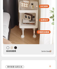 Compact 30cm Wide Bedside Table with Glass Shelf