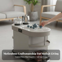 Integrated Kettle Tea Table Multi-Functional Design Household Furnishing Heat-Resistant Easy to Clean for Adults, Reception Area