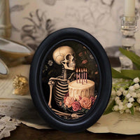 Halloween Skull Wooden Picture Frame for Desk, Living Room, Dining Room, Entryway