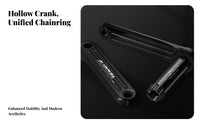 Road Bike Crankset Lightweight Design Hollow Arm Crankset Anodized Finish Drivetrain Components for Biking Enthusiasts, Competitive