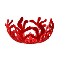 Fruit Basket with Cutout Sides Sculptural Coral Fruit Bowl Glossy for Tabletop