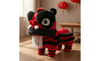 Lion Dance Stool Padded Cushioned Textile Lion Stool Rounded Head Kids Furniture for Children