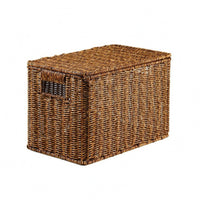 Lidded Storage Box Multipurpose Braided Container Box Dust-Resistant Lid Household Organizer for Study