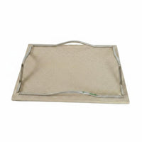 Metal Leather Tray Tabletop Decoration Geometric Tray Sturdy Home Decor for Living Room, Sales Office
