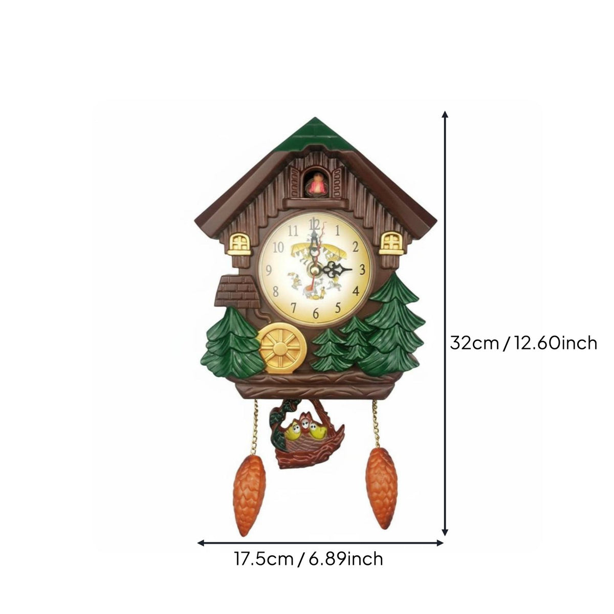 Musical Cuckoo Wall Timepiece Hourly Chime Cuckoo Wall Timepiece Creative Shape