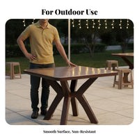 Resistant Plastic Outdoor Table and Chair Set Long-Lasting Commercial Outdoor Dining Furniture Easy to Clean Heavy Duty Plastic Armchair Strong Load-Bearing for Restaurant Owners, Event Organizers, Food Stall, Beach, Patio, Backyard