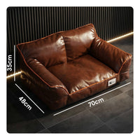 Leather Pet Sofa Bed Non-Stick Cat Sofa Neck Support for Cats, Small Dogs