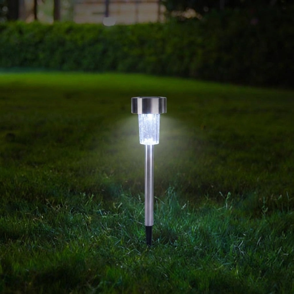 Solar Lights Outdoor Garden Decor with Abstract Shape, Color Changing Solar Powered Garden Lights, Stainless Steel Driveway Lights, 1 Count