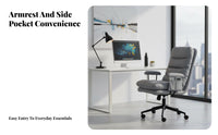 Upholstered Swivel Armchair Stable Base Desk Chair Fluid Rolling Casters