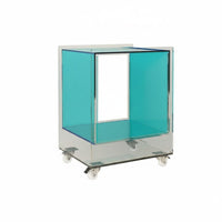 Transparent C-Table Modern Design Nightstand Space-Saving for Homeowners, Adults