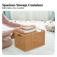 Imitation Rattan container with Handles multi-use for Bathroom, Parents