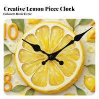 Silent Movement 3D Illusion Wall Clock Non-Ticking Fruit Theme Clock Creative Design for Gift Givers, Families, Living Room, Bedroom