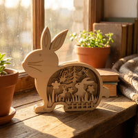 DIY Easter Ornament Kit Ready to Paint Three-Dimensional Wooden En Scene Craft Handmade Fun Three-Dimensional Wooden Painting Craft for Children
