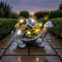 Turtle Garden Ornament Textured Solar Tortoise Figurine Easy to Use