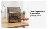 Desktop Makeup Case with Drawers Transparent View Cosmetic Organizer for Bedroom