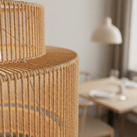 Woven Paper Rope Lampshade Handmade Retro Rope Light Shade Vintage for Homestay