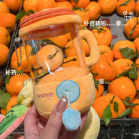 原创网红田中水果榨汁机趣味解压玩具抽绳转动毛绒玩偶抓机娃娃