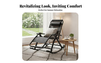Folding Rocking Chair Adjustable Backrest Folding Rocking Lounger for Tailgaters