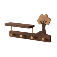 Wall-Mounted Coat Rack with Shelf Solid Wood for Foyer