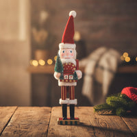 Nutcracker Days Until Christmas Calendar Freestanding Wooden Nutcracker Hand-Painted Calendar Ornament for Mantel