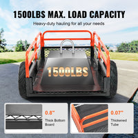VEVOR 重型钢制ATV自卸拖车1500磅负载能力自卸车花园拖车