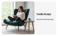 Nordic Design Upholstered Chair Ergonomic Design Indoor Seating High-Back Support Household Furnishing Padded Cushion for Apartment Dwellers, Students, Homeowners, Living Room, Bedroom, Reading Nook, Home Office