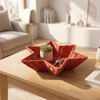 Handwoven Star-Shaped Tray | Paper Rope Basket, for Coffee Table