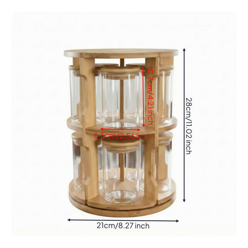 Rotating Grain Jar Set Sealed Lid Seasoning Jar Carousel Wide-Mouth Jars