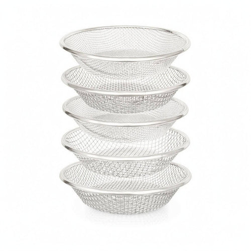 5 Pieces Soil Sifter Round Sand Sieve Silver