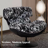 360-Degree Swivel Upholstered Chair Retro Design Indoor Seating Soft Cushion Household Furnishing Ergonomic Backrest for Adults, Apartment Dwellers, Homeowners, Living Room, Balcony, Reading Nook, Home Office
