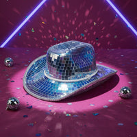 Mirror Ball Cowboy Hat Reflective Disco Cowboy Hat Festival Design