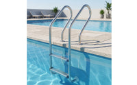 Slip Resistant Stainless Steel Pool Ladder Rustproof Pool Ladder with Handrails Long-Lasting Entry and Exit System Safe for Homeowners