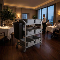 Commercial Kitchen Cart Large Shelves Three Shelf Cart-Move Maneuverability Facility Equipment for Restaurant