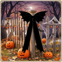 Gothic Winged Bow Oversized Velvet Bow with Tails Easy-to-Install Tree Topper Festive for Goths, Halloween Party