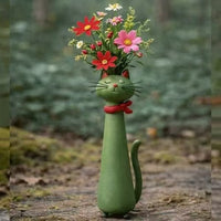 Quirky Cat Vase Resin Home Decor