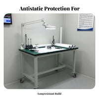 Locking Wheels Anti-Static Workbench Heavy Duty Mobile Work Table Strong Load-Bearing Capacity Rolling Workspace Trolley Long-Lasting Steel Frame for Factory Workers, Technicians, Mechanics, Workspace Oratory, Cleanroom, Warehouse, Repair Shop