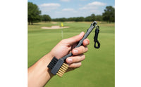 Double-Sided Golf Club Brush Sturdy and Long Handle Golf Brush Portable Attachable Sports Accessory for Golfers