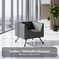 Minimalist Settee with Metal Legs Thickened Upholstery Reception Sofa Modern Design Long-Lasting Construction for Clients