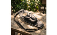 Streamlined Motorcycle Fuel Tank Bag Studded Fuel Tank Bag with Buckle Strap-on Quick-Access for Cruiser Riders