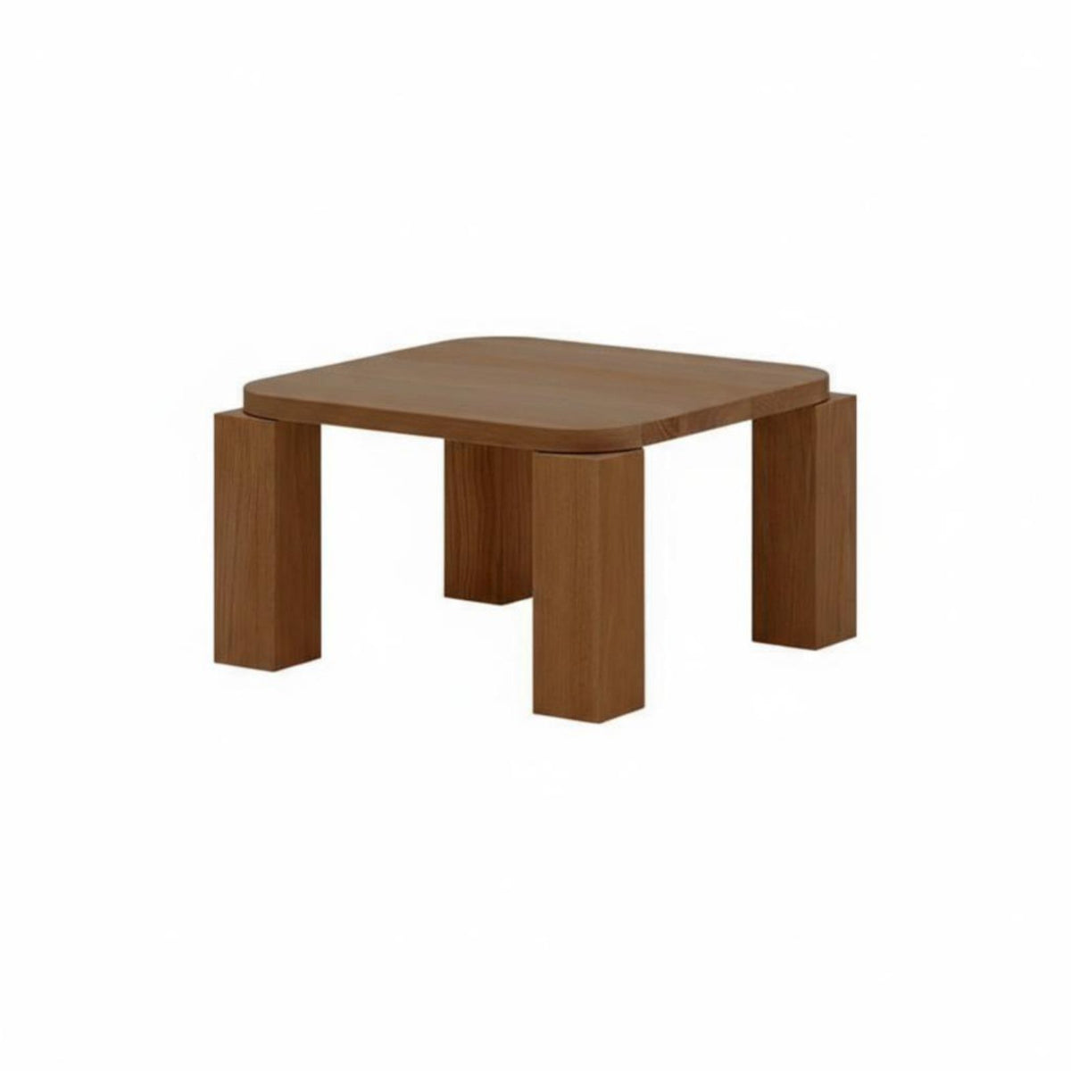Lowform Center Table Wabi-Sabi Aesthetic Square Block-Leg Low Table Small Space Space-Efficient Minimalist Design for Families