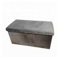 Foldable Storage Ottoman Padded Top Upholstered Storage Ottoman Space Saving