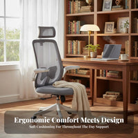 Ergonomic Mesh Chair with Headrest 360-Degree Swivel Office Furniture for Gamers