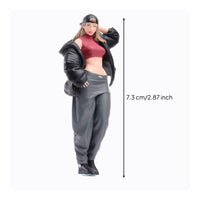 miniature Streetwear Woman Figurine Detailed Face Resin Figurine Casual Collectible Model