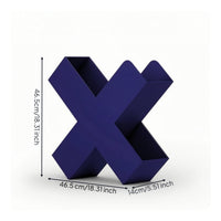X-Shaped Bookshelf Slim Mini Bookshelf Freestanding Magazine Rack Space-Saving Book Organizer Narrow for Readers, Reading Nook