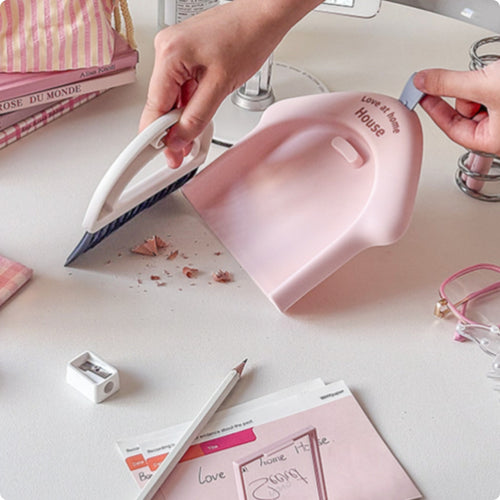 Desktop Cleaning Brush Compact House-Shaped Cleaning Brush Arched Handle