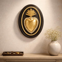 Resin Wall Hanging Beaded Border Oval Wall Plaque Ornamental Detailing